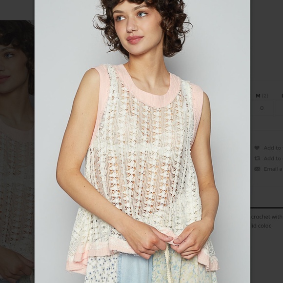 POL “ Cindi “ POL Crochet Knit Sleeveless Top 10 - Picture 2 of 5